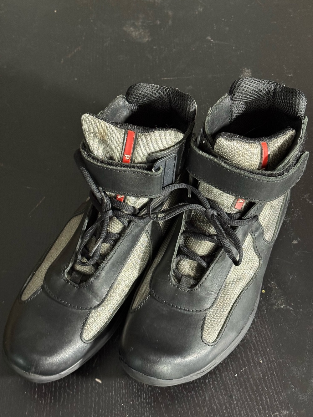 Prada men’s Sneakers Americas Cup Size US11. Hi Top Black/Gray. Excellent